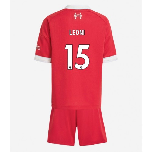 Liverpool Giovanni Leoni #15 Hemmaställ Barn 2025-26 Kortärmad (+ Korta byxor) Liverpool Giovanni Leoni #15 Hemmaställ Barn 2025-26 Kortärmad (+ Korta byxor)